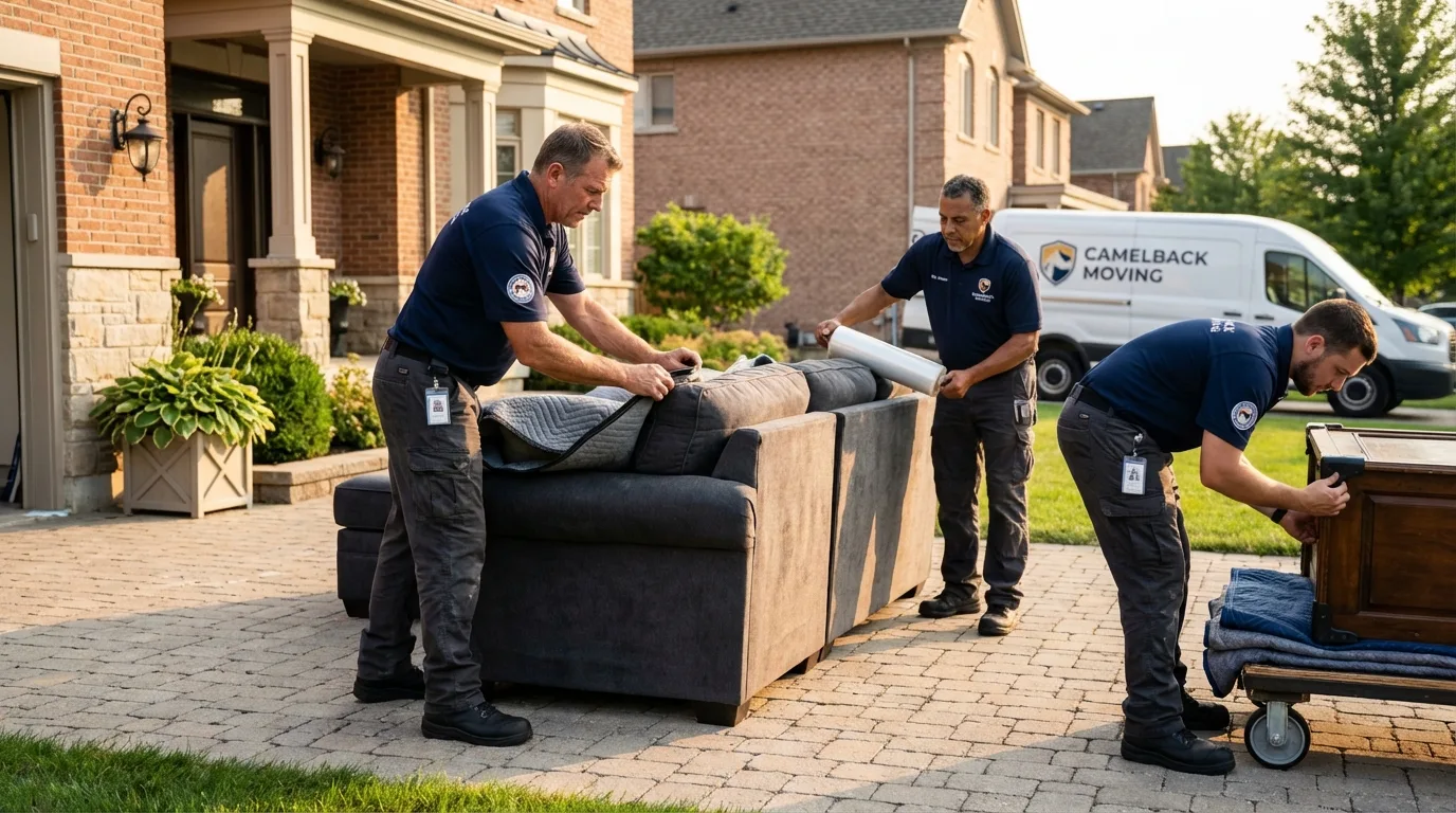 Large estate moving crew wrapping furniture in Harrison, TN